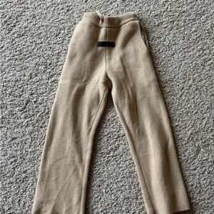 Essentials Kids Tan Waffle Joggers with drawstring. Good Condition size 6/7
